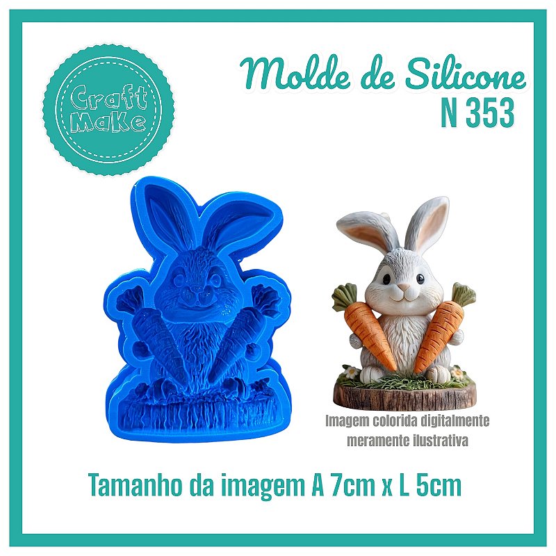 Molde de Silicone - N 353 Coelho Cenoura Páscoa