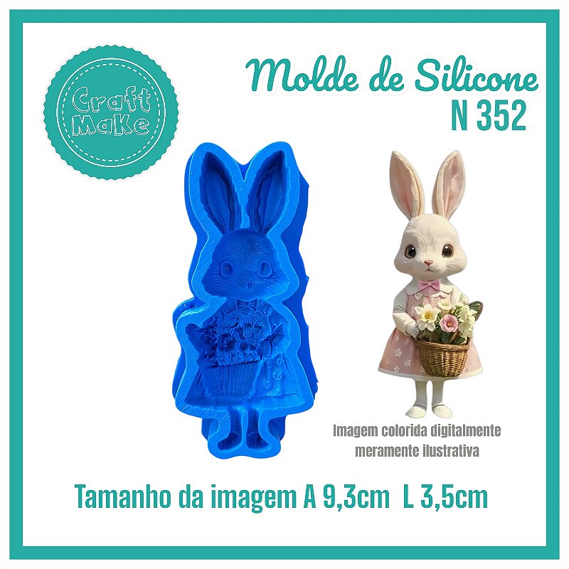 Molde de Silicone - N 352 Coelha Vintage Páscoa