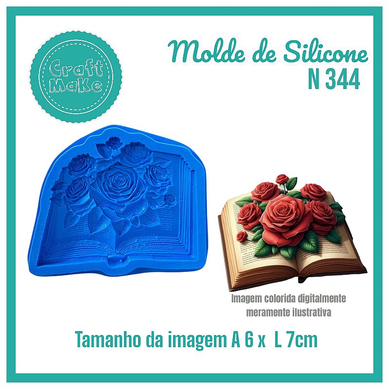 Molde de Silicone - N 344 Livro/Bíblia (Dia das Mães)