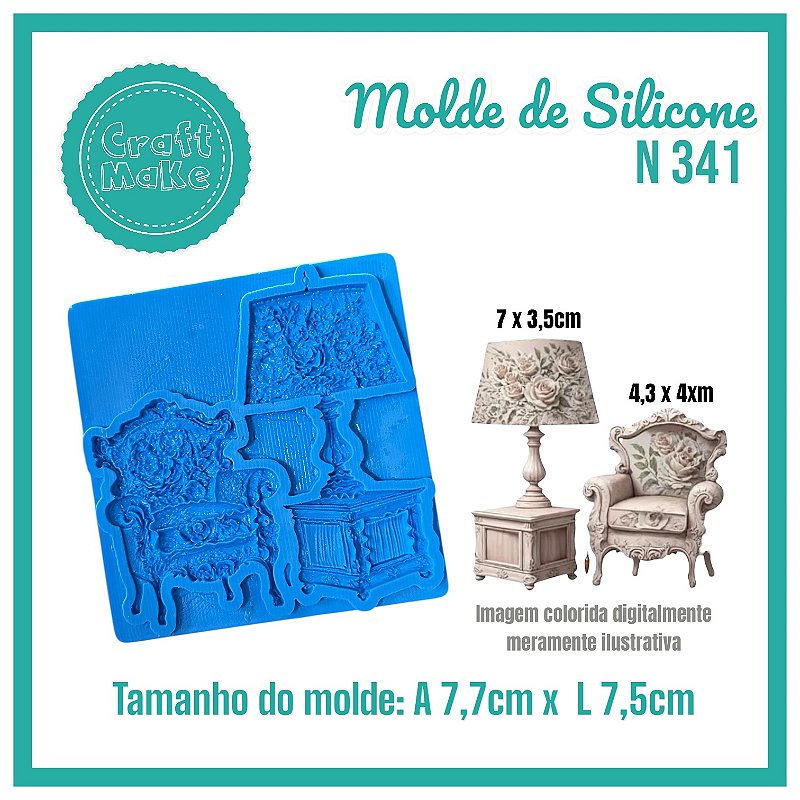 Molde de Silicone - N 341 Poltrona e Abajour (Dia das Mães)