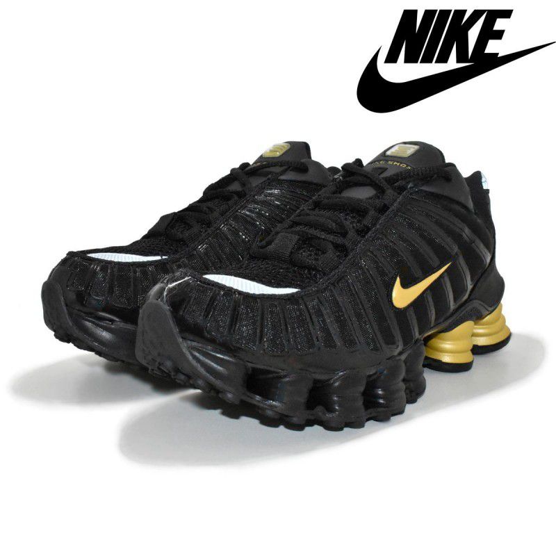 nike shox tl preto e dourado