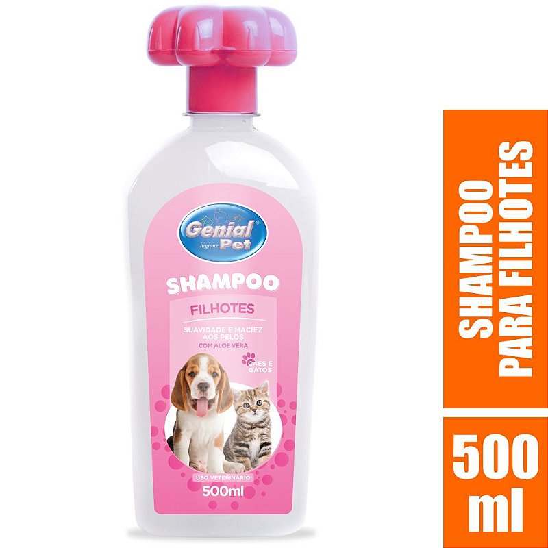 Shampoo Para Cachorro e Gato Filhotes Baby 500ml Genial Pet - Shoppipet o  shopping do seu pet - Produtos para Cachorros e Gatos