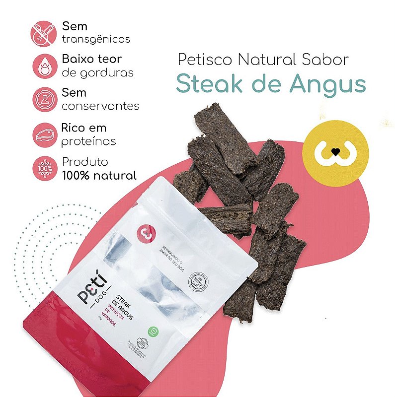 Petisco Natural Sabor Steak de Angus - 100g