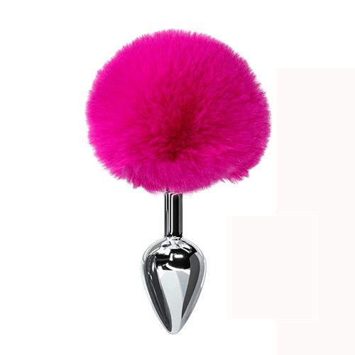 plug anal de coelho Plug Anal Metalico com Rabo de Coelho Rosa