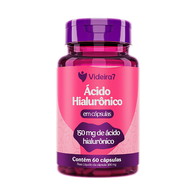 Ácido Hialurônico em Cápsulas 150mg - 60 Cápsulas - Videira7 - Videira7 ...