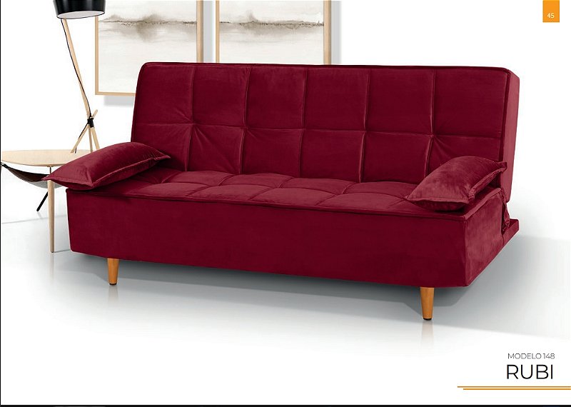 Sofá Cama de Luxo. Modelo Rubi, Pratico confortável e Elegante