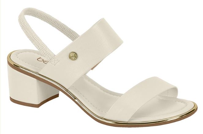 Sandália Beira Rio Salto Bloco Elástico Traseiro Trapézio Calçados