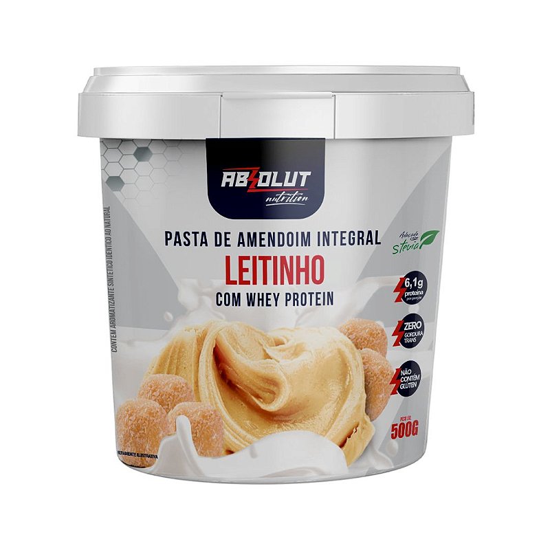 Pasta de Amendoim, zero adição de açúcar, zero glúten, zero gordura trans,  com whey protein