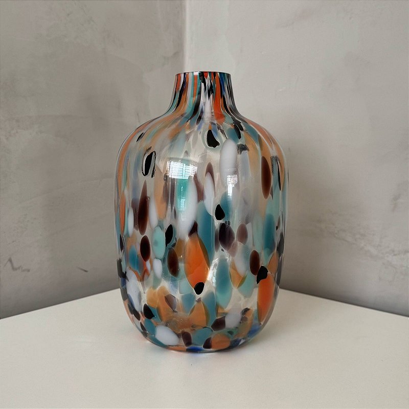 Vaso em Vidro Pincelado