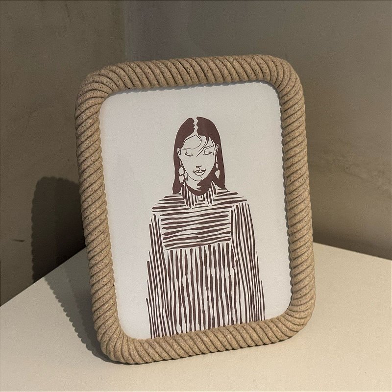 Porta Retrato Espiral Areia 15x20