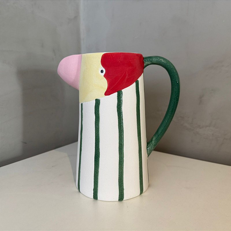 Vaso Uirapuru Verde e Rosa