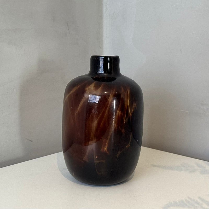 Vaso em Vidro Pincelado Marrom P