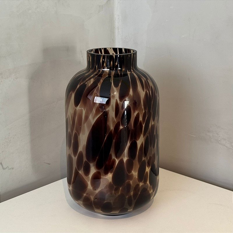 Vaso em Vidro Pincelado Marrom G