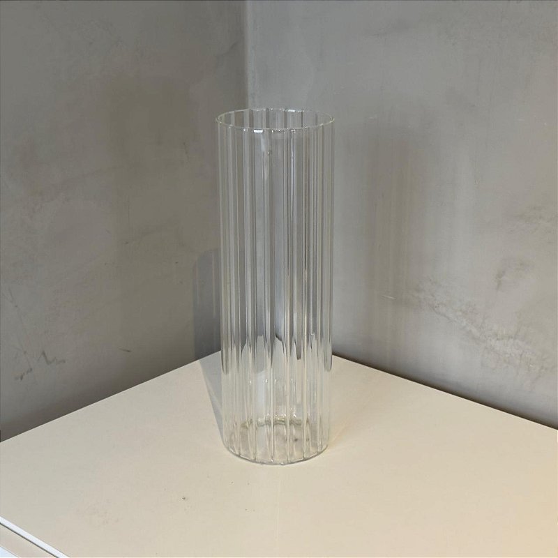 Vaso de Vidro Canelado