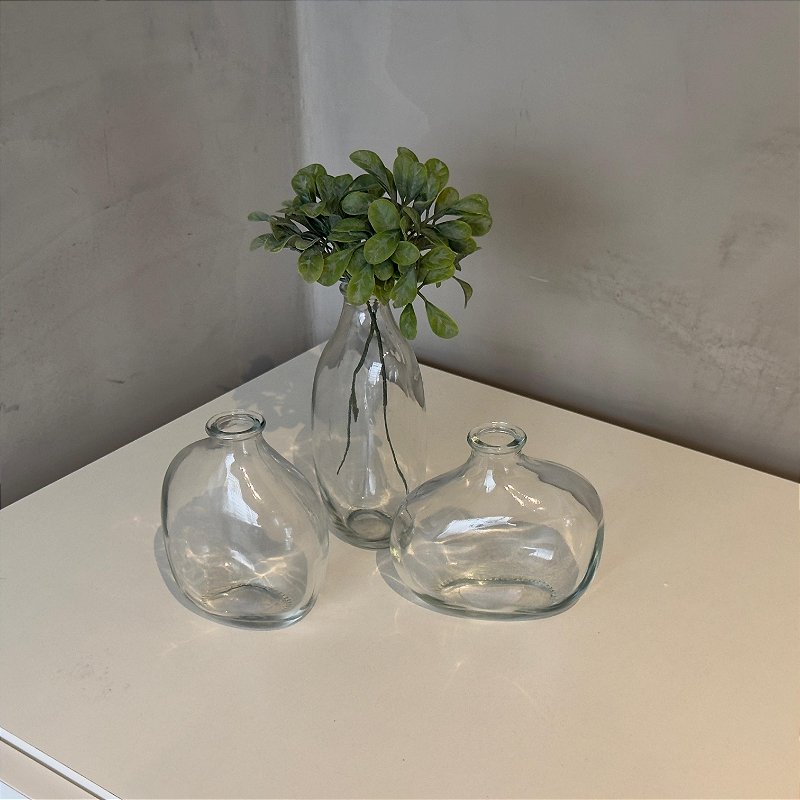 Trio de Vasos de Vidro Orgânico