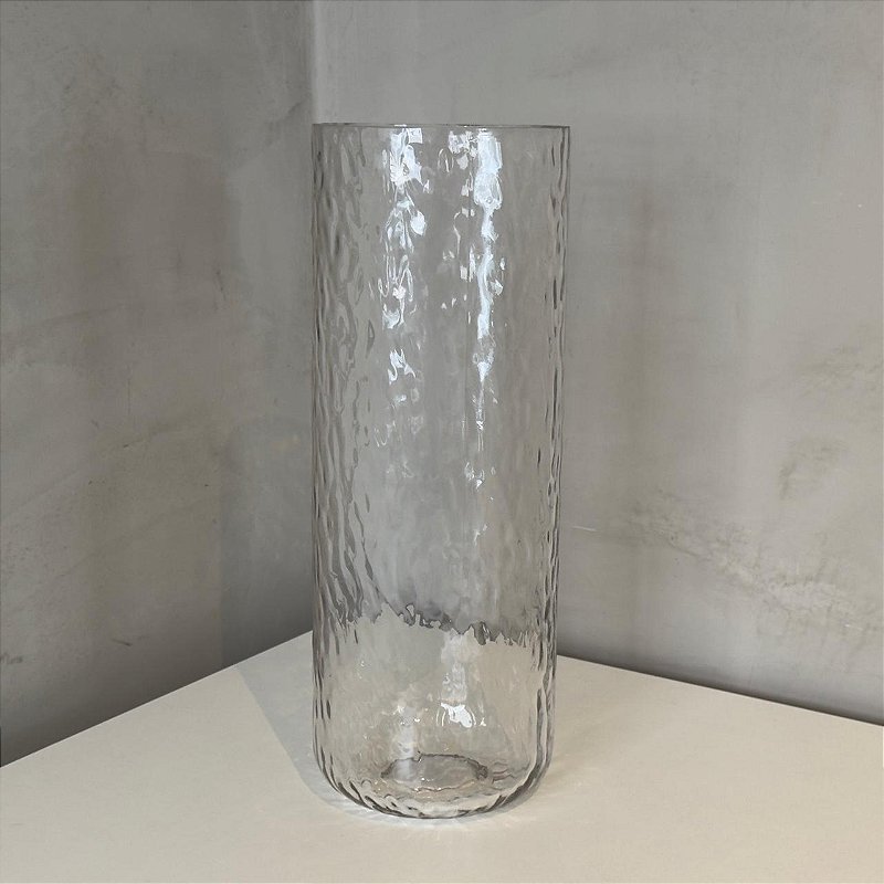 Vaso de Vidro Tubo Martelado