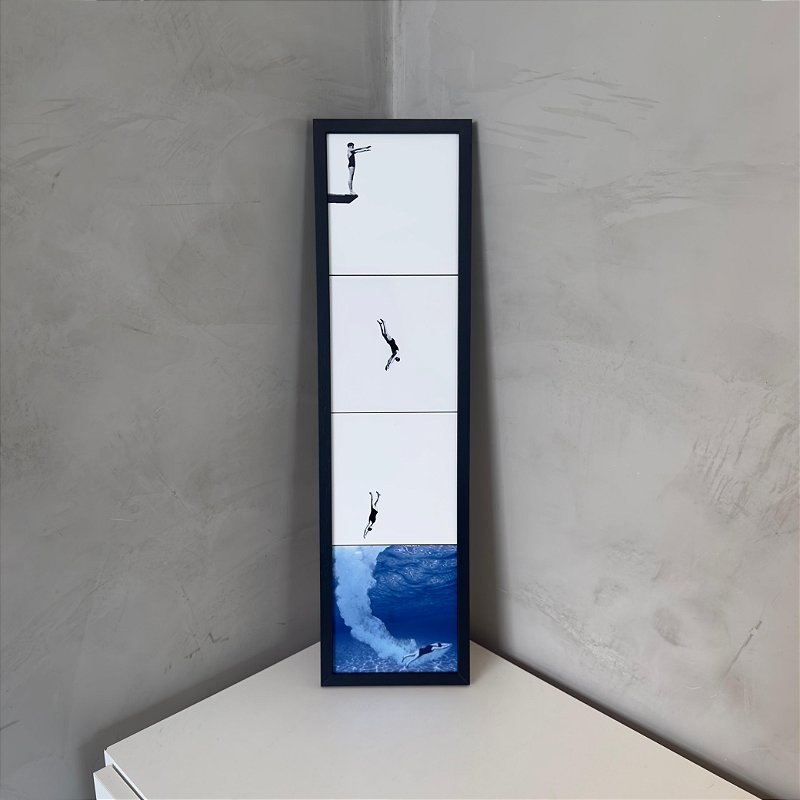 Quadro Azulejos - Mergulho Vertical Preto
