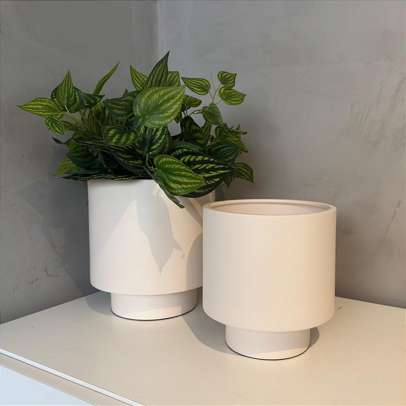 Cachepô Reto com Base | Natural