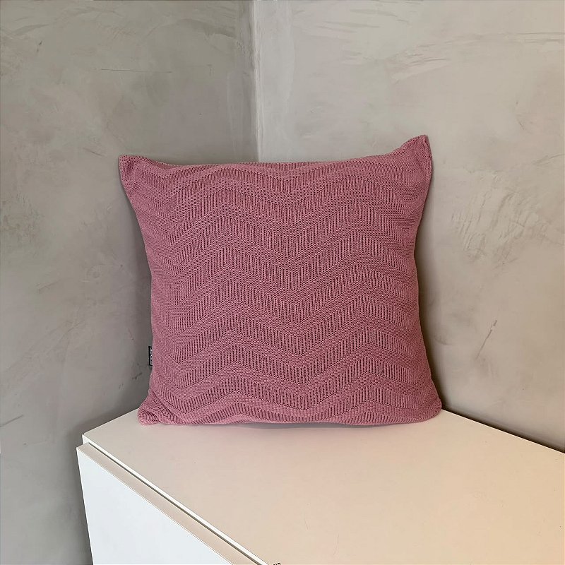 Almofada Tricô Basic Rosa
