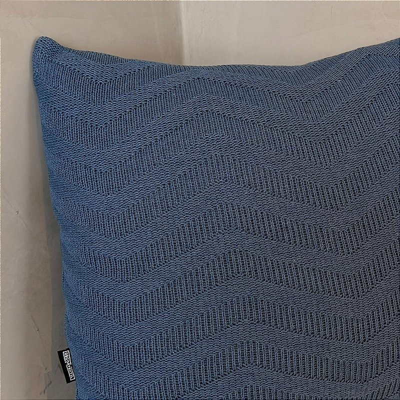 Almofada Tricô Basic Azul
