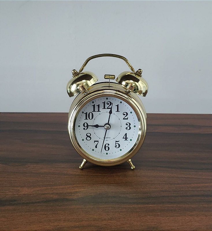 Relógio Despertador Dourado