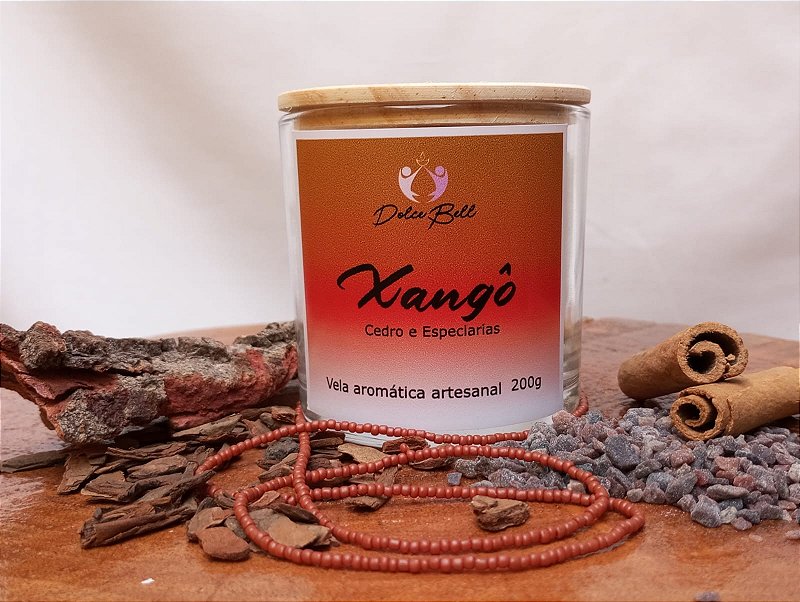 Vela Xangô - Cedro e Especiarias - loja cheiro da mata