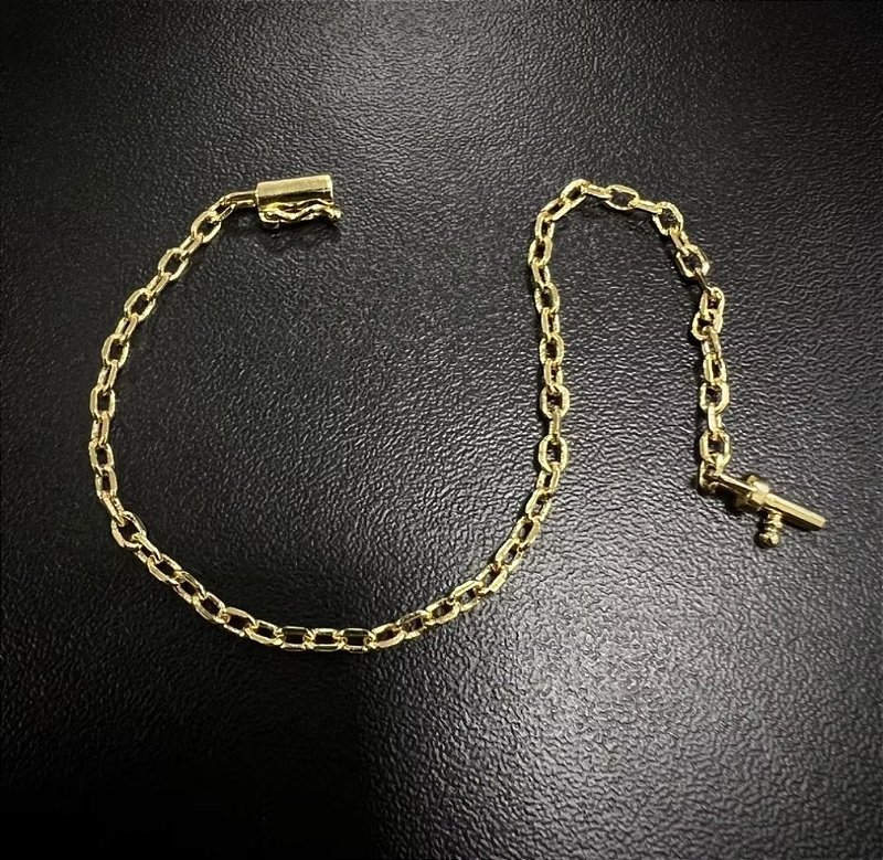 Pulseira Cadeado 4,5mm  Masculina Fecho Canhão + Trava Banhado a Ouro 18k