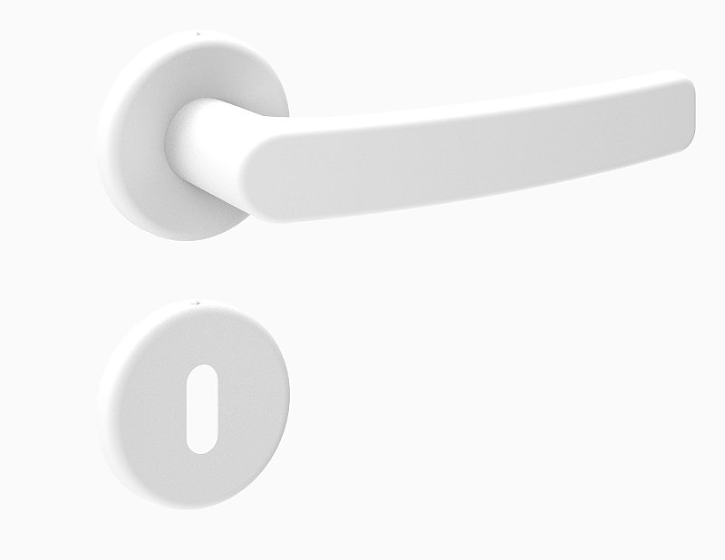 Hana*　0527 Fechadura Interna HAGA Nano Roseta 527 Resinado Branco Broca 40mm