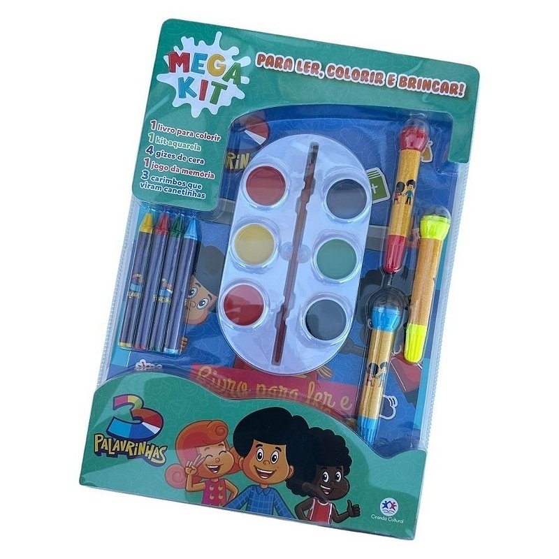 3 PALAVRINHAS - MEGA KIT (PARA LER, COLORIR E BRINCAR)