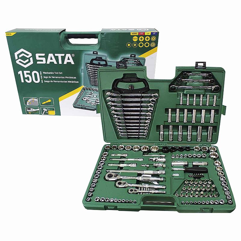 Jogo de Ferramentas 150 Peças Milimetro Polegada SATA ST09510L