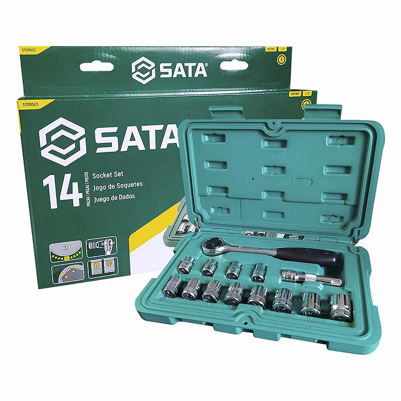Jogo de Soquete Sextavado 3/8