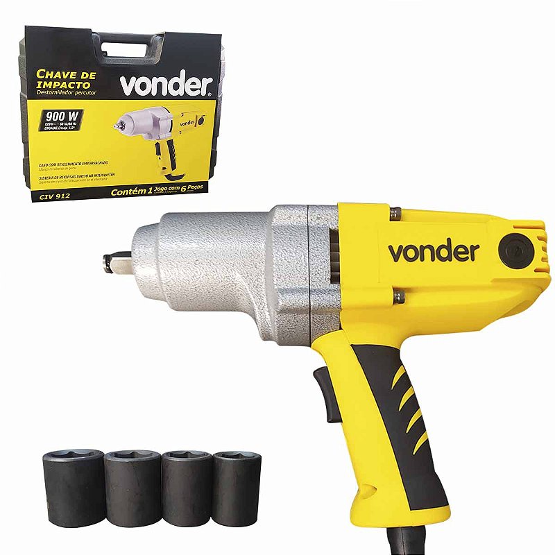 Chave De Impacto Elétrica 1/2 Polegada CIV912 VONDER - Parafusos e
