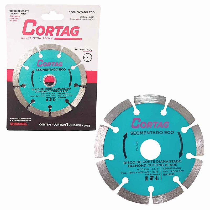 Disco de Corte Diamantado Segmentado Eco 110mm 4.3/8 CORTAG