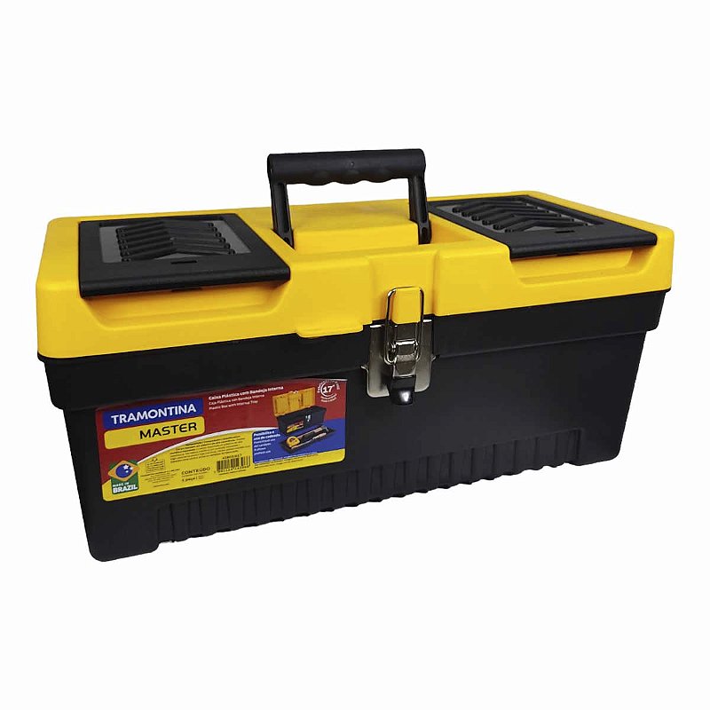 Caixa de Ferramentas Plástica 17 Pol com Bandeja TRAMONTINA