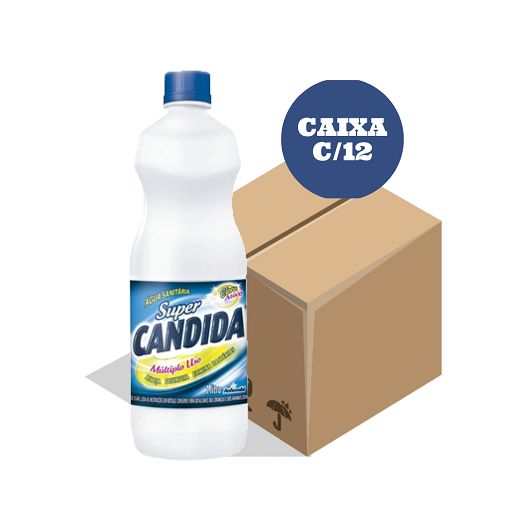 AGUA SANITARIA SUPER CANDIDA 1 LT CX 12 - Tudo em 1 Click