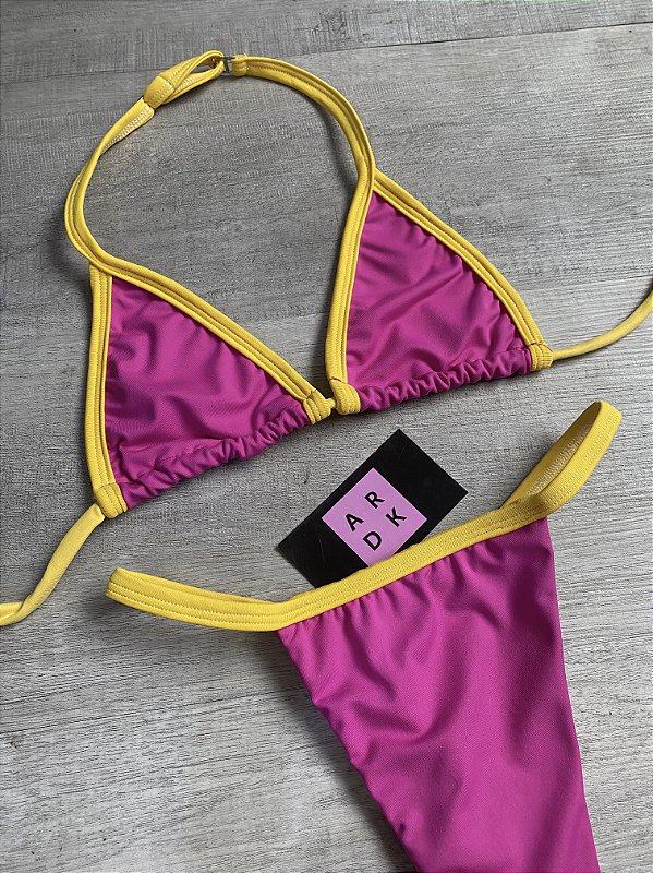 1 biquiní marquinha melody rosa com amarelo