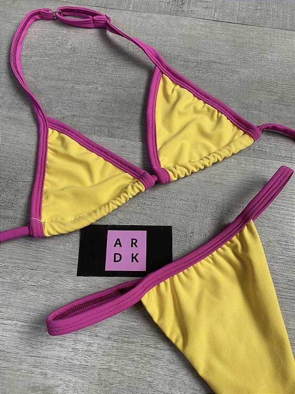 1 biquiní marquinha melody amarelo com rosa