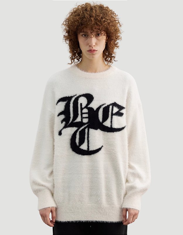 Suéter BlackofExit Club Old English Lettering Cream NOISER Street