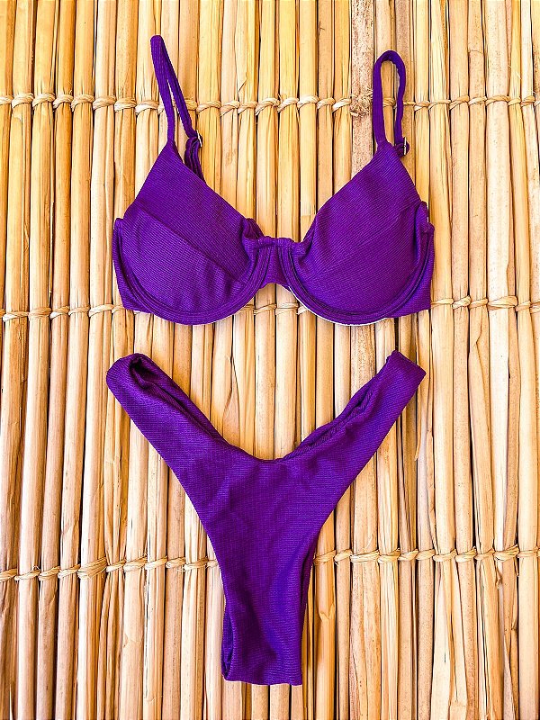 Biquíni Kamilla Roxo Texturizado