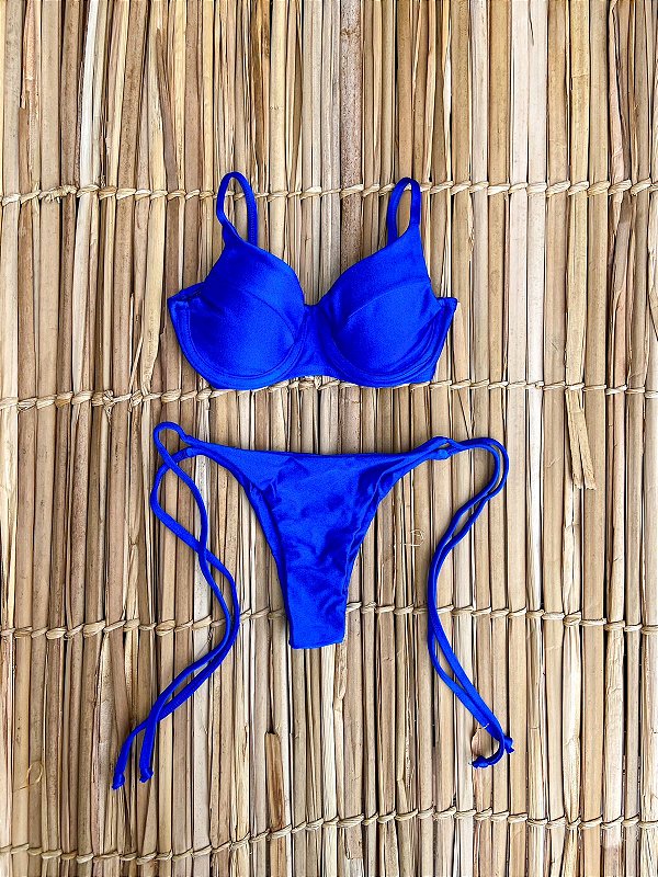 Biquíni Kamilla Azul - Calcinha Lacinho