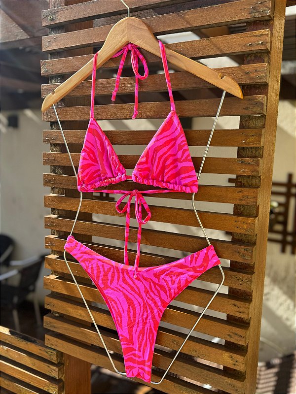 Biquíni Mariana Zebrinha Rosa