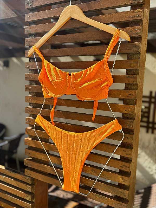 Biquíni Júlia Laranja Canelado