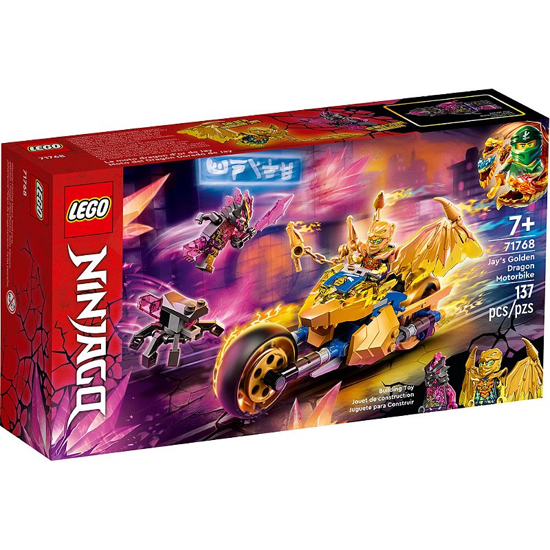 Lego NINJAGO Motocicleta de Dragão Dourado do Jay 71768 137pcs - Datez