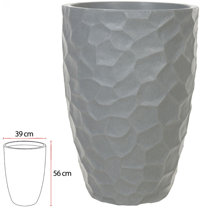 Blim Verona Vaso Per Fiori In Plastica Riciclabile - Antracite, Diametro 20 Cm, Per Interni Ed Esterni - 4