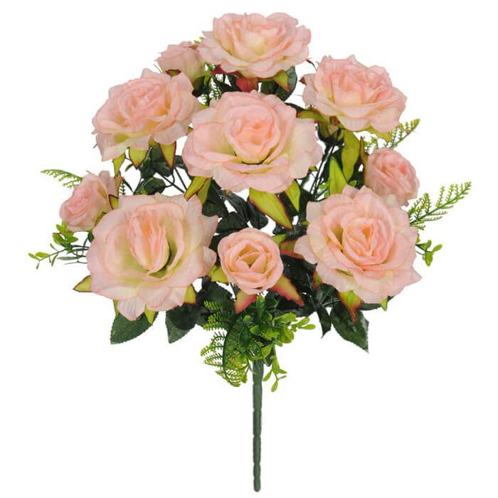 Buquê Flor Artificial Rosa cor de Rosa 50cm - Florescer-Decor | FLORESCER  DECOR