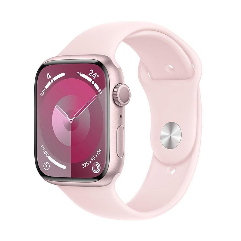 Apple Watch Series 9 45mm GPS, Pulseira Esportiva Rosa - Eletrosam