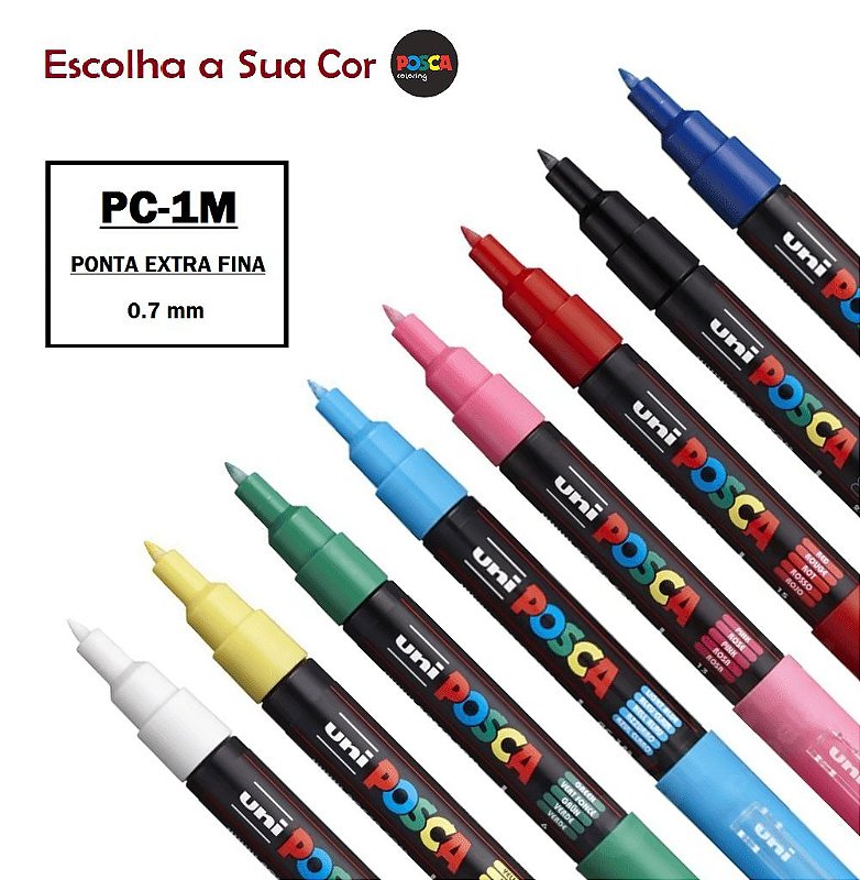 Caneta Posca PC-1M Ponta Bullet Shaped 0.7 mm a Escolha - FUNPAPER PAPELARIA