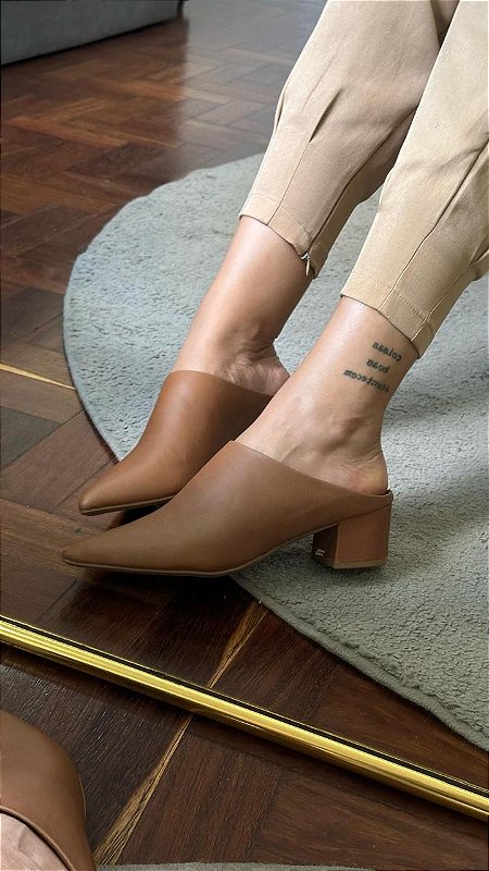 CLOG BURLINGTON CARAMELO SALTO COURO