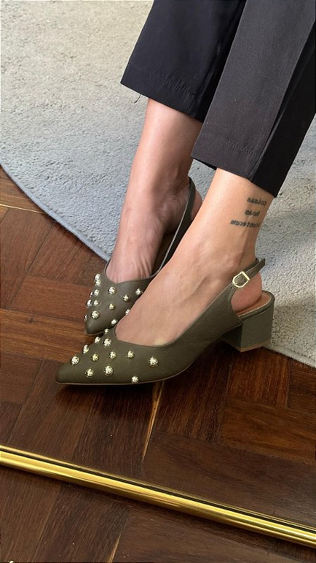 SLINGBACK ELLIOT VERDE OLIVA
