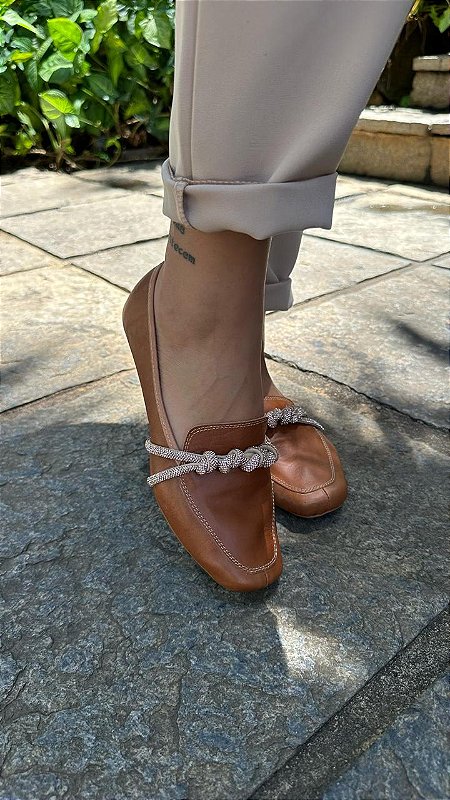 SAPATILHA BROOK CARAMELO COM STRASS